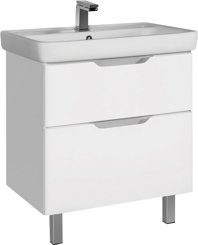 Тумба с раковиной Dreja Q Plus 80 подвесная, белый глянец