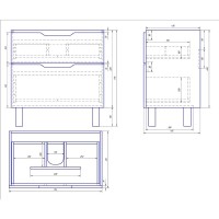 Тумба с раковиной Dreja Q Plus 80 подвесная, белый глянец