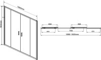 Душевая дверь в нишу Vincea Garda VDS-1G2190CL 190 см, профиль хром, стекло прозрачное