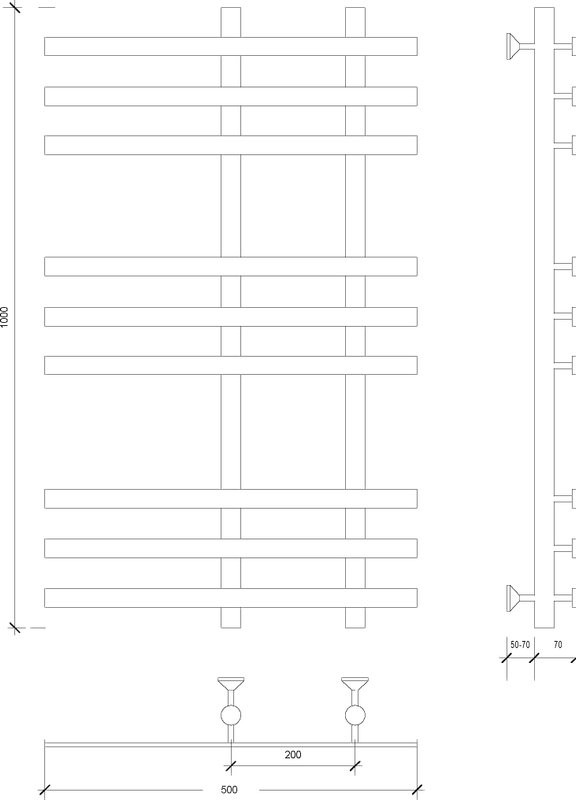 Полотенцесушитель водяной Secado Понтида 3 100x50 см, хром, лесенка
