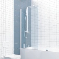Шторка на ванну Kubele DE020 DE020P601-CLN-WTMT- 70х150 150х70, профиль белый матовый