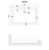 Поддон для душа Niagara Eco NG-P1280-14Q 120х80 см, белый