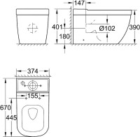 Унитаз-компакт напольный Grohe Euro Ceramic 3933800H