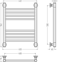 Полотенцесушитель водяной Сунержа Богема + 50x40, белый матовый