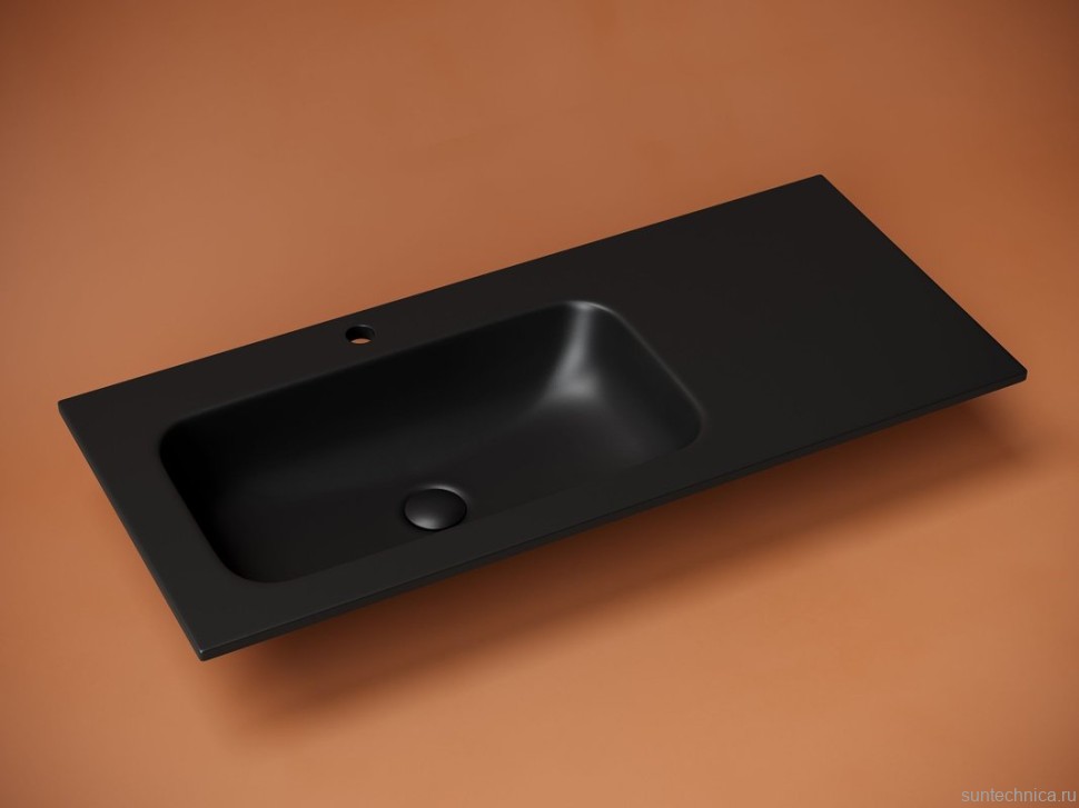 Мебель для ванной комнаты Sancos Marmi 2.0 100 L черная раковина, дуб чарльстон