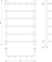 Полотенцесушитель водяной Secado Мерида 1 К 80x55 см, матовый черный, лесенка