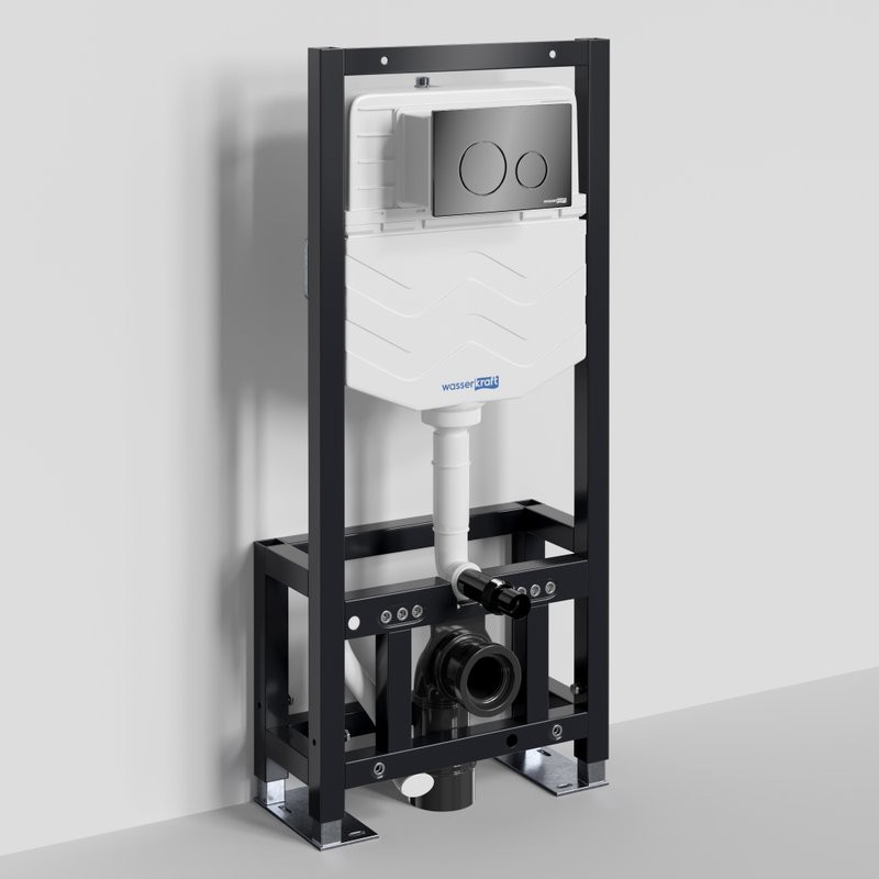 Система инсталляции для унитазов Wasserkraft Dill 61TLT.010.ME.PB02 с кнопкой смыва черной