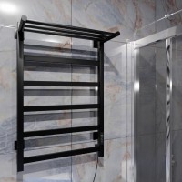 Полотенцесушитель электрический Altasan ПарусПроф 80х50 с полкой, черный муар