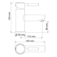 Смеситель для раковины Wasserkraft Wern 4203 матовый хром Смеситель для раковины Wasserkraft Wern 4203 матовый хром