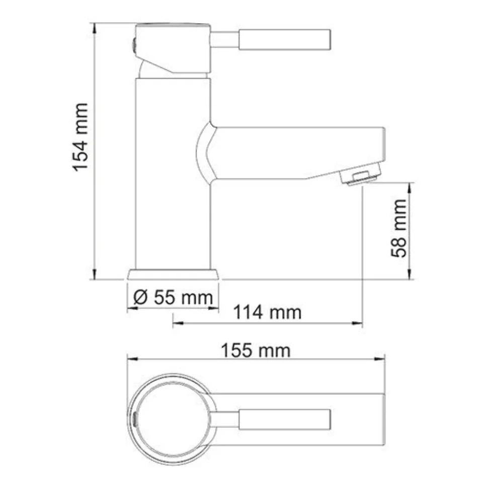 Смеситель для раковины Wasserkraft Wern 4203 матовый хром