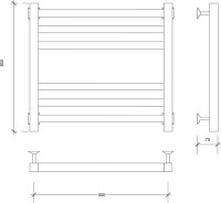 Полотенцесушитель водяной Secado Корсико 3 60х50 60x55 см, хром, лесенка
