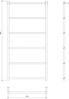 Полотенцесушитель водяной Secado Корсико Grado 80х50 80x55 см, матовый черный, лесенка