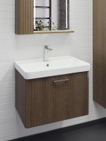Тумба с раковиной Comforty Ангара 60П подвесная, темно-коричневый дуб