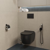 Унитаз подвесной STWORKI Ноттвиль SETK3104-2616 безободковый, с микролифтом, черный