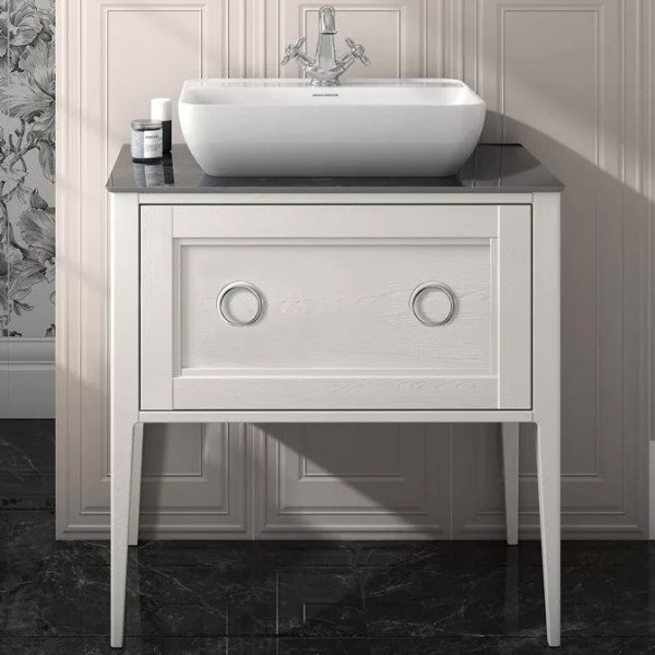 Тумба с раковиной KERAMA MARAZZI Plaza Classic Neo 80 с органайзером, белая матовая