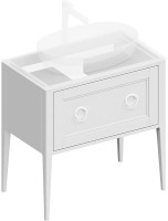 Тумба с раковиной KERAMA MARAZZI Plaza Classic Neo 80 с органайзером, белая матовая