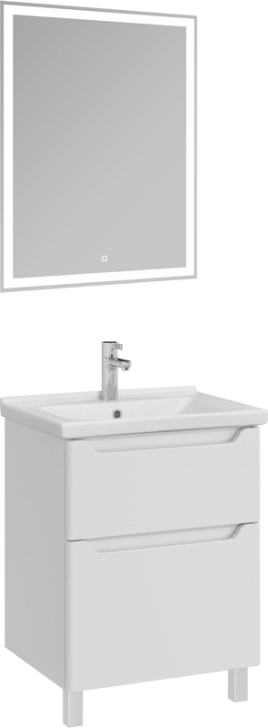 Мебель для ванной комнаты SanStar Lanciano 60 напольная, белая, раковина Миранда 60