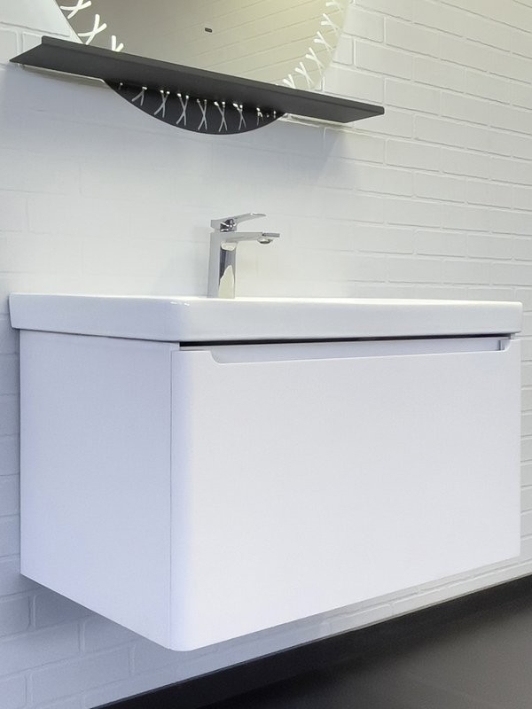 Тумба с раковиной Comforty Арзамас 80 подвесная, матовая белая