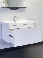 Тумба с раковиной Comforty Арзамас 80 подвесная, матовая белая