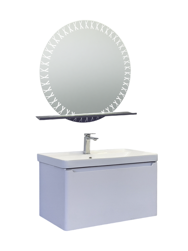 Тумба с раковиной Comforty Арзамас 80 подвесная, матовая белая