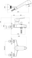 Смеситель для ванны с душем Webert Sax Evolution SE850101740