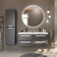 Мебель для ванной комнаты Cezares Eco 120 4 ящика, ручки сатин, grafito