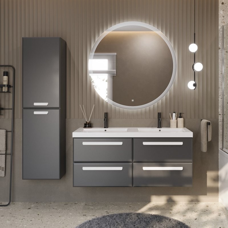 Мебель для ванной комнаты Cezares Eco 120 4 ящика, ручки сатин, grafito