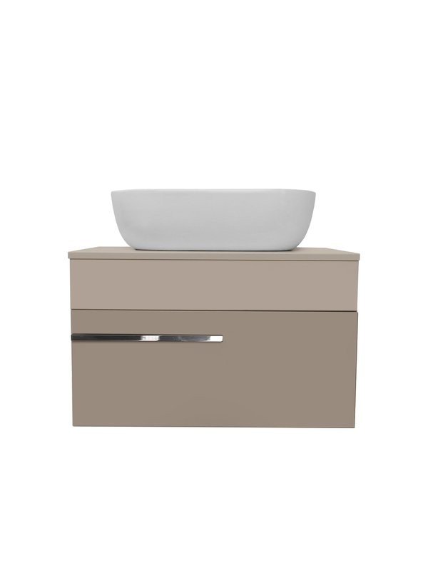 Тумба под раковину со столешницей Runo Вудлайн 65 розовая, бежевая