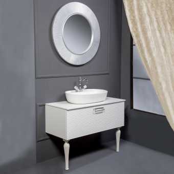 Мебель для ванной Armadi Art Vallessi Avangarde Linea 100 белая, с накладной раковиной