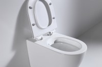 Унитаз приставной напольный beWash Aldo BKFSR001565 безободковый, с микролифтом, белый глянец