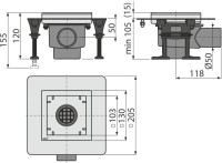 Душевой трап AlcaPlast APV APV130, без решетки