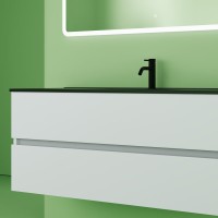 Мебель для ванной комнаты Sancos Urban 120 см белый глянец, черная раковина