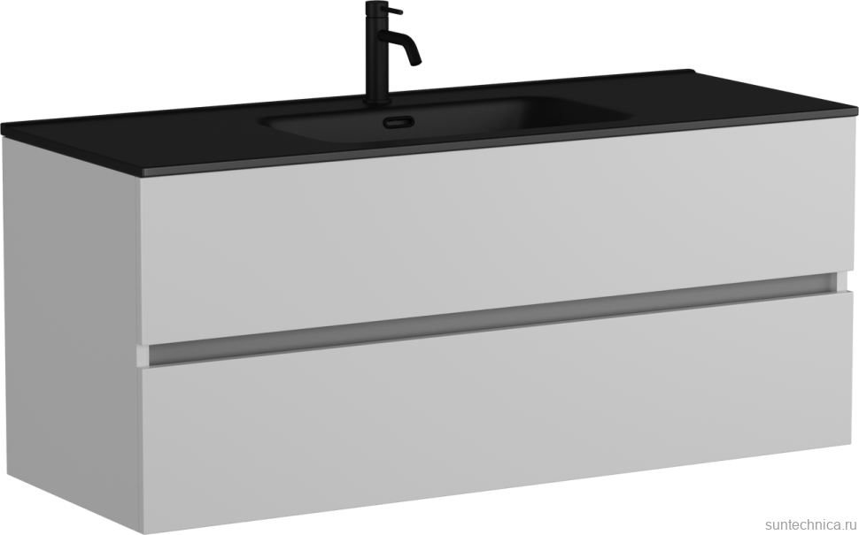 Мебель для ванной комнаты Sancos Urban 120 см белый глянец, черная раковина