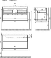 Мебель для ванной комнаты Sancos Marmi 1.0 100 дуб чарльстон Мебель для ванной комнаты Sancos Marmi 1.0 100 дуб чарльстон