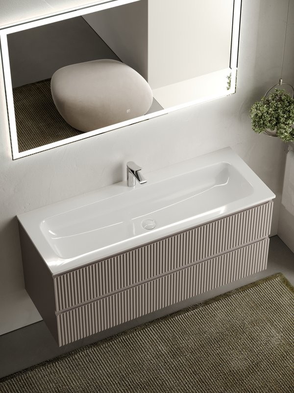 Тумба с раковиной Sancos Snob R 120 см, doha soft, раковина CN7017