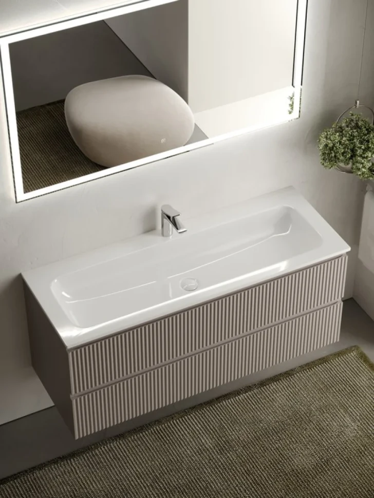 Тумба с раковиной Sancos Snob R 120 см, doha soft, раковина CN7017