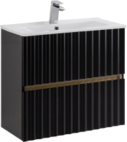 Тумба с раковиной Art&Max Elegant 60 подвесная, черная матовая