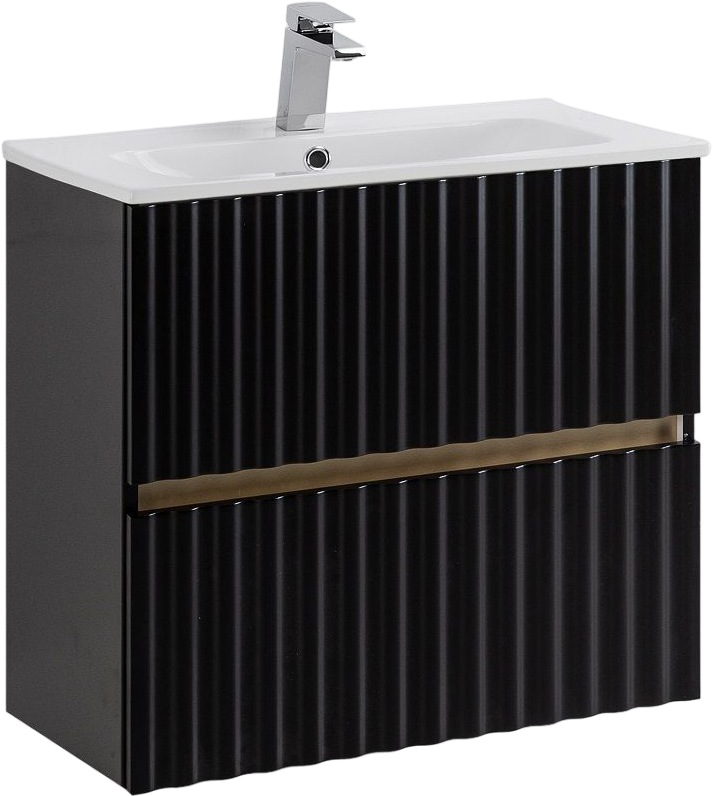 Тумба с раковиной Art&Max Elegant 60 подвесная, черная матовая