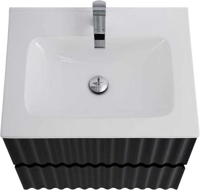 Тумба с раковиной Art&Max Elegant 60 подвесная, черная матовая