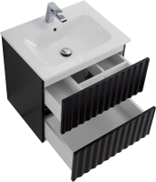 Тумба с раковиной Art&Max Elegant 60 подвесная, черная матовая