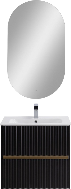 Тумба с раковиной Art&Max Elegant 60 подвесная, черная матовая