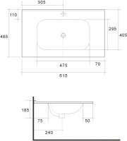 Тумба с раковиной Art&Max Elegant 60 подвесная, черная матовая