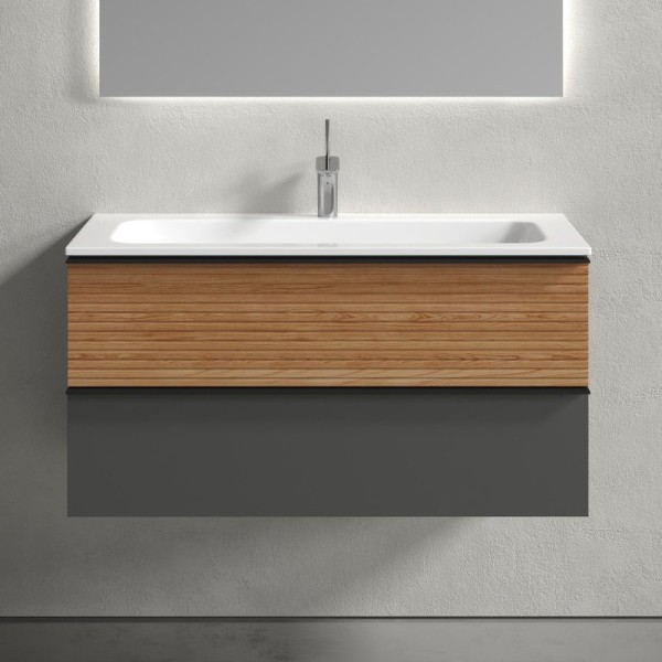 Тумба с раковиной Sancos Delta 100 дуб красный, графит