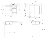 Мойка кухонная Ulgran Quartz Prima 700-08 космос Мойка кухонная Ulgran Quartz Prima 700-08 космос