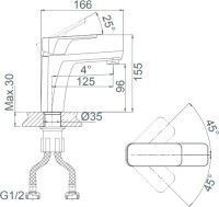 Смеситель для раковины D&K Berlin Technische DA1432125 черный