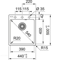 Мойка кухонная Franke Maris MRG 610-39 FTL матовая черная