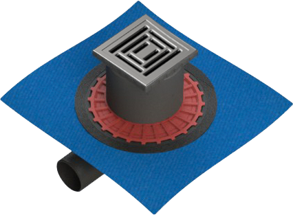 Душевой трап VitrA Square SC800 15х15, горизонтальный сифон, матовый хром