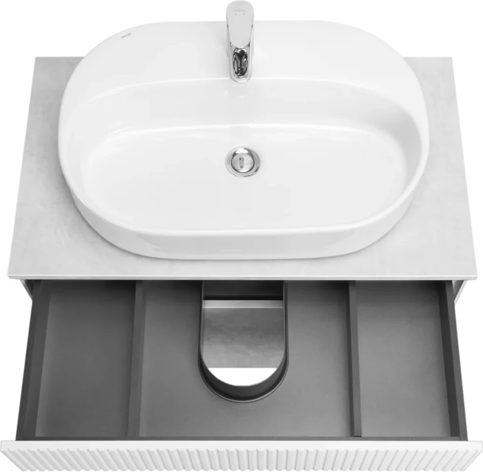 Мебель для ванной комнаты AQUATON Марбл 80 слэйт, белая матовая, раковина 1WH501710