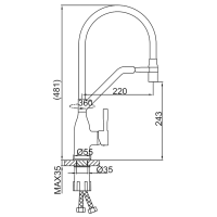 Смеситель для кухни Frap H97 F4497-6 черный