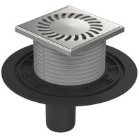 Душевой трап AZARIO DN50 12,2х12,2 см вертикальный слив, универсальный (AZ-384 A)